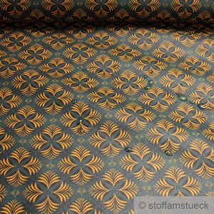 Fabric cotton acrylic petrol palm leaf coated water repellent