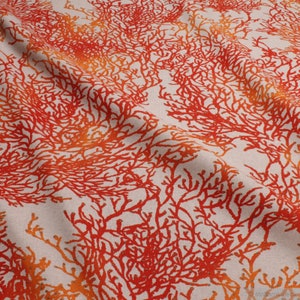 Fabric cotton polyester rib nature coral coral reef