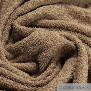 Fabric pure cotton terry cloth brwon towelling toweling atte macchiato