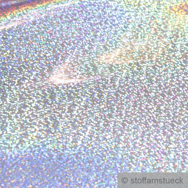 Fabric leather imitation glitter silver rainbow colour colourful glimmering