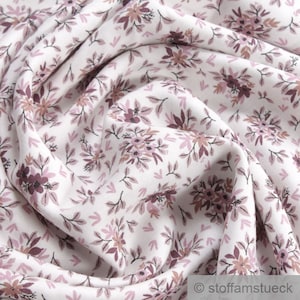 Fabric Viscose Poplin Off-White Mille Fleurs Little Flowers Scattered Flowers
