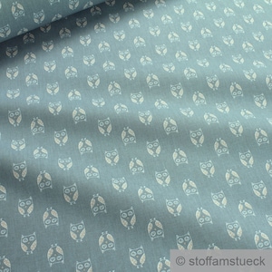 Fabric Children&#39;s Fabric Cotton Blue Owl Cotton Fabric Cute