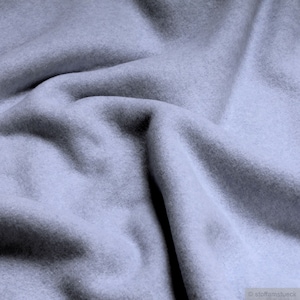 Fabric bio pure cotton fleece light blue organic cotton