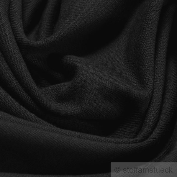 Fabric cotton elastane single jersey black T-Shirt soft elastic