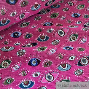Fabric cotton polyester Tapestry fuchsia eye opaque decoration fabric eyes