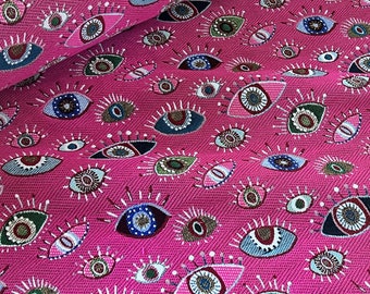 Fabric cotton polyester Tapestry fuchsia eye opaque decoration fabric eyes