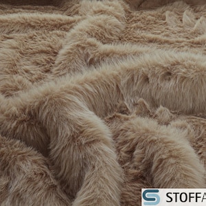 Fabric Polyester Fur Beige 3 cm Pile fake fur faux fur soft