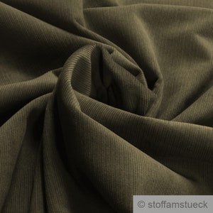 Fabric Pure Cotton Elastane Manchester Corduroy Olive Cable