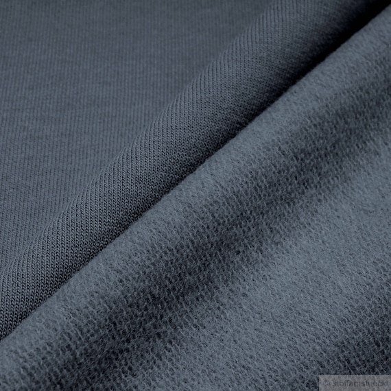 Sudadera de algodón jersey liso gris rugosa, suave y elástica.