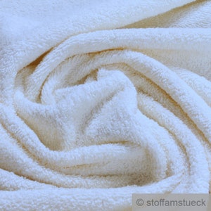 Fabric pure cotton terry cloth off-white towelling toweling