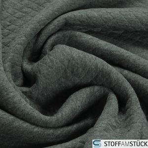 Fabric Cotton Polyester Sweat Jersey Quilt Grey Mottled Rhomb Double Face Sweat Shirt