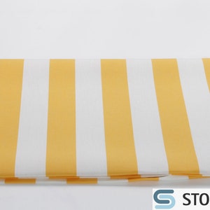 Fabric Dralon® block stripes sun yellow white water repellent outdoor Teflon® coated