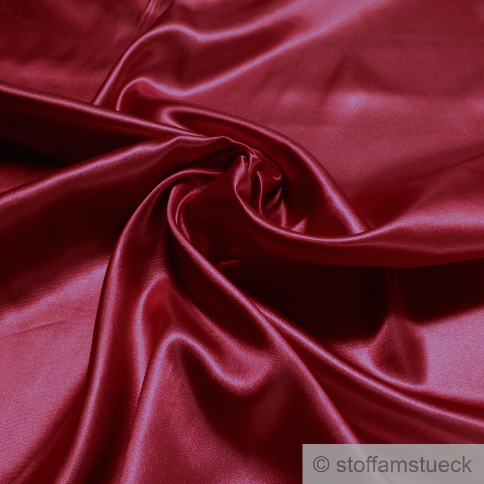 Fabric polyester satin cherry red opaque light bright flat