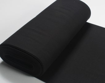 0,5 mètre de poignets en coton élasthanne noir de 45 cm de large