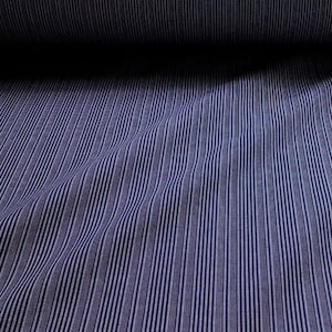 Fabric pure cotton stresemann stripes dark blue white solid