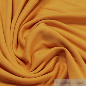 Fabric pure cotton single jersey ochre roughened sweatshirt soft stretchy yellow