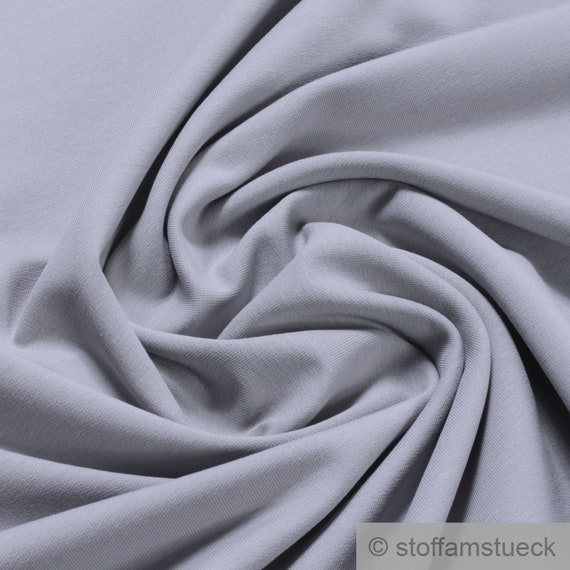 Fabric cotton elastane french terry light grey summer sweat Jersey