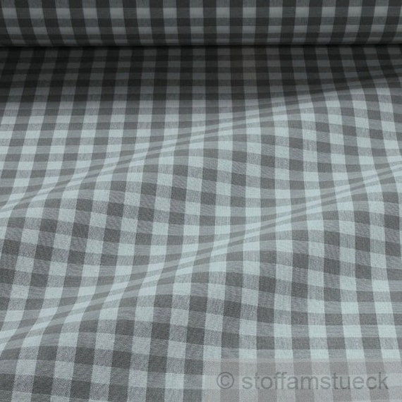 Stoff Baumwolle Bauernkaro grau weiß cm Karo Vichy Karo