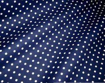 Fabric pure cotton small dots dark blue white Petticoat