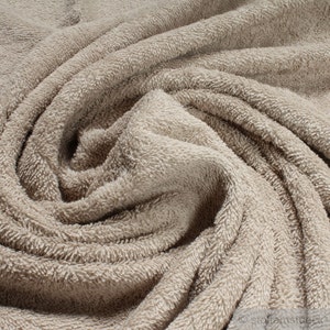 Fabric pure cotton terry cloth beige towelling toweling
