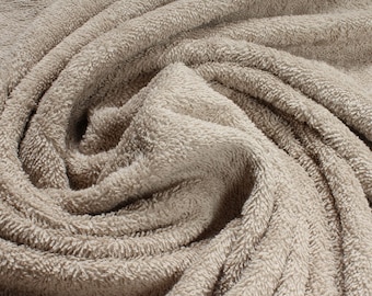 Fabric pure cotton terry cloth beige towelling toweling