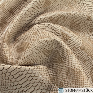 Fabric PVC imitation leather crocodile beige a little bit glittering