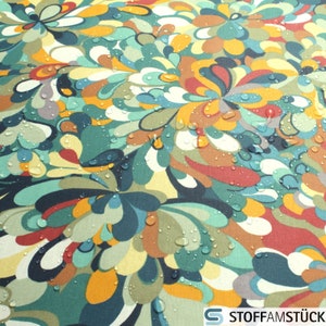 Fabric cotton acrylic green Retro Splash 160 cm coated water-repellent