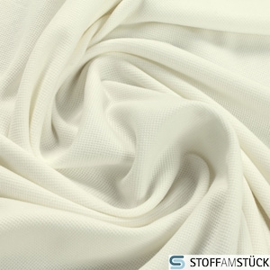 0,5 metri di tessuto in piquet di cotone jersey bianco sporco elasticizzato morbido puro cotone piquet