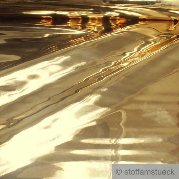 Tissu cuir verni doré très brillant miroir étroit résistant aux rayures