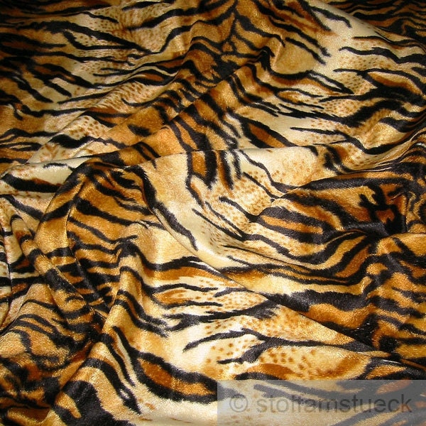 Tissu polyester peluche fourrure de tigre imitation fourrure safari velboa