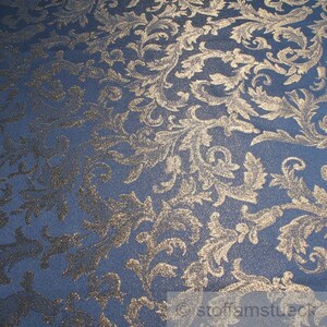 Goldbrokat Stoff – Polyester Jacquard, 280 Cm Breit, Barockes Design, Beidseitig Nutzbar, 1 Laufmeter