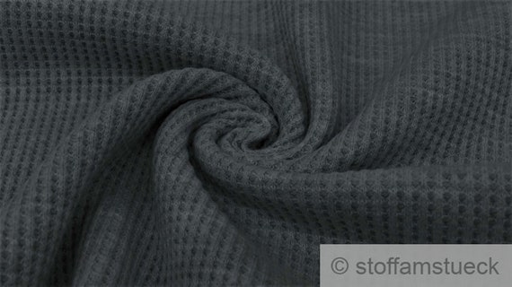 Fabric Cotton elastane Waffle Jersey Dark Grey Waffle Knit Elastic