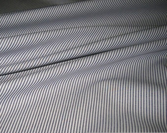 Fabric pure cotton match stripe deep blue white 1.5 mm Swafing Caravelle