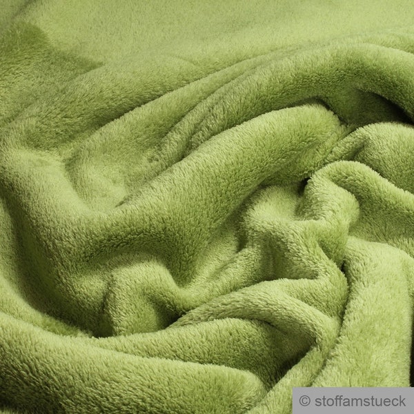 Stoff Polyester Wellness Fleece grün Kuschelfleece greenery