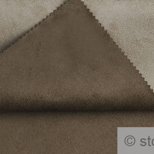 Tissu polyester simili cuir suédine double face marron beige 30 000 Martindale imitation suédine