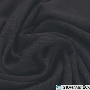 Fabric Cotton Piqué Jersey Black stretchy soft Pure Cotton Pique