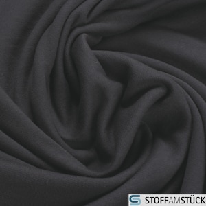 0.5 metre Fabric pure cotton single jersey anthracite roughened sweatshirt soft stretchy dark grey