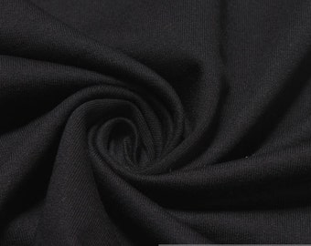 Fabric pure cotton single jersey black roughened sweatshirt soft stretchy