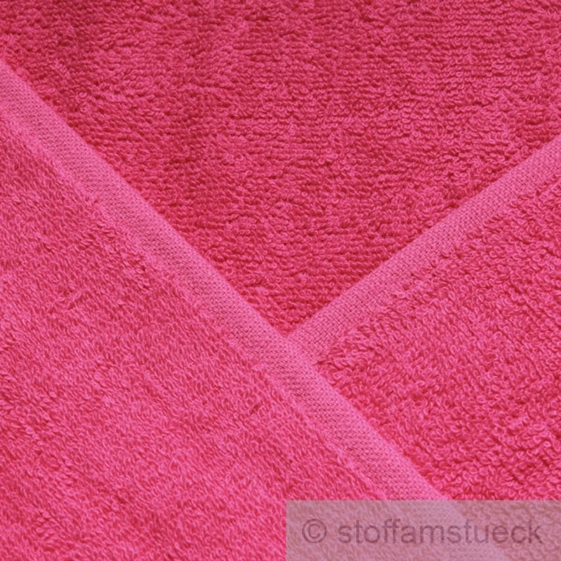 Fabric pure cotton terry cloth hot pink towelling toweling fuchsia image 4