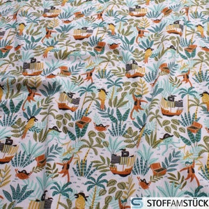 Fabric children&#39;s fabric cotton white pirate cotton fabric pirate monkey octopus