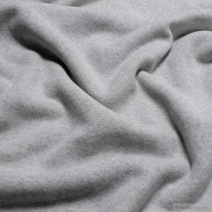 Fabric bio pure cotton fleece light grey organic cotton
