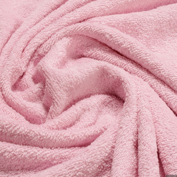 Fabric Pure Cotton Terry Cloth Pink Towelling Toweling 