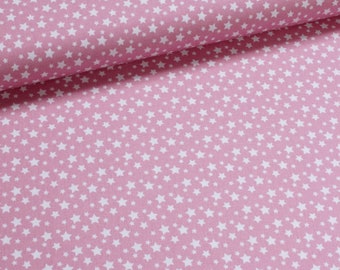 Stoff Baumwolle Sterne klein rosa weiß Baumwollstoff Stern Sternchen