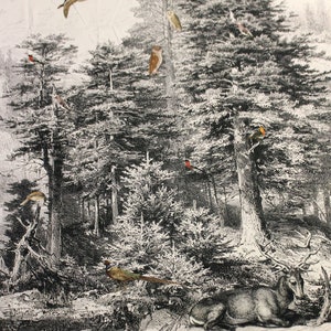 2.0 metres fabric pure cotton canvas fir tree wall decoration textile picture forest