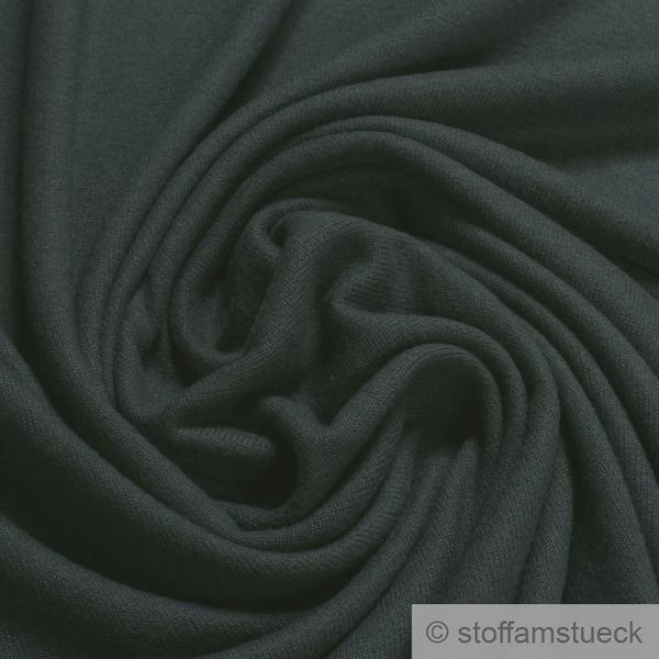 Fabric Polyester Viscose Elastane Soft Jersey Black Mohair Haptic