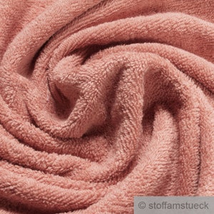 Fabric pure cotton terry cloth blush towelling toweling