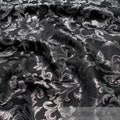 Fabric polyester jacquard ornament black silver lurex silver brocade baroque rococo 280 cm product logo