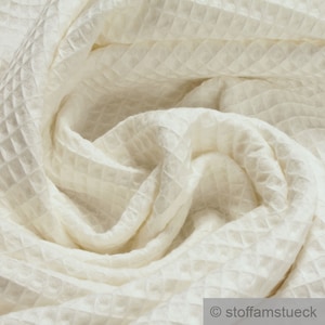 Fabric pure cotton honeycomb off-white waffle - weave Piqué