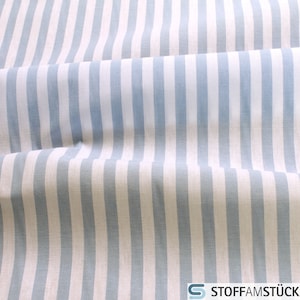 Fabric pure cotton rustic stripe light blue white 1 cm stripes