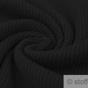 Fabric cotton elastane rib jersey black knit jersey
